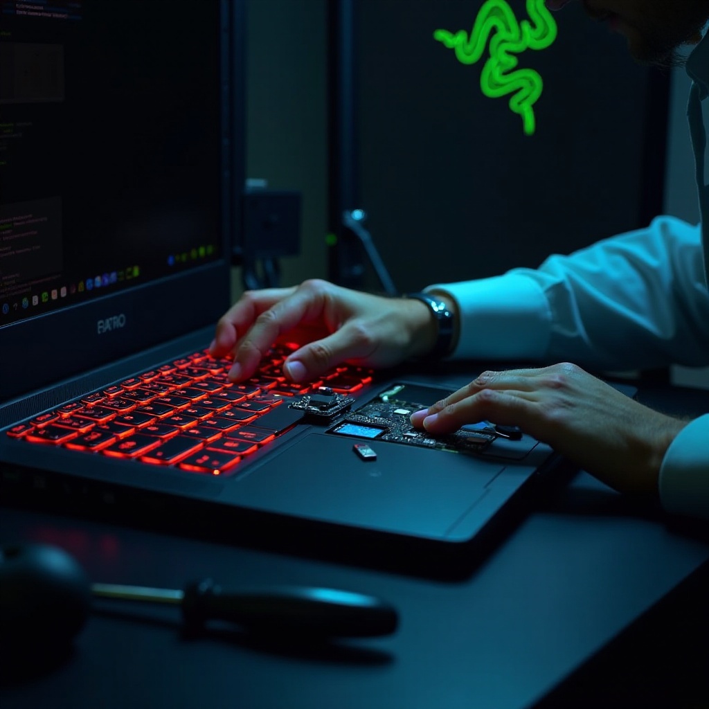 Laptop Razer działa tylko, gdy klawisze są podświetlone